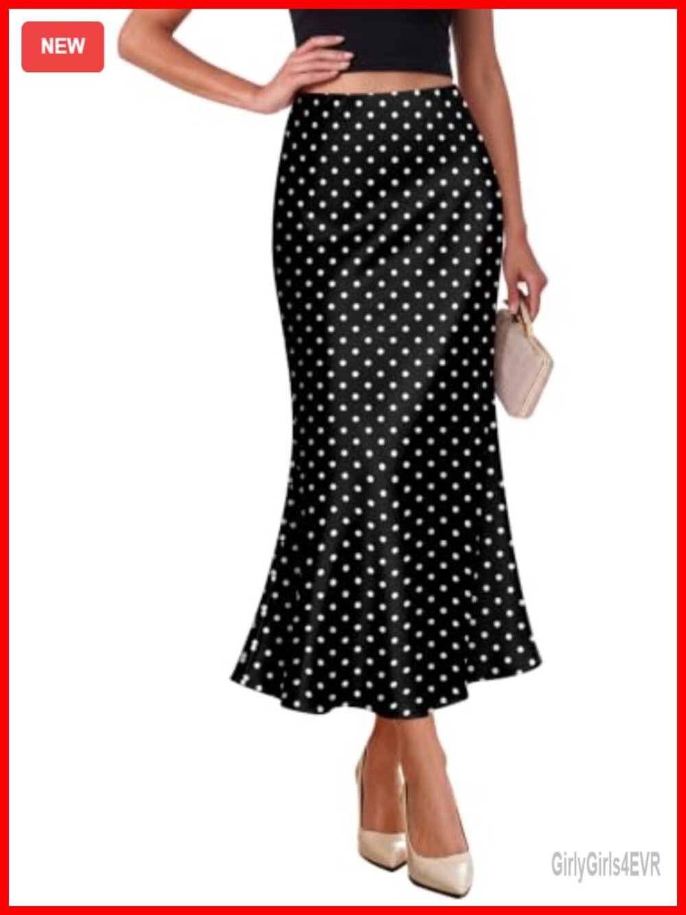 Women Satin High Waist Midi Skirt Mermaid Flare Cocktail Party Elegant